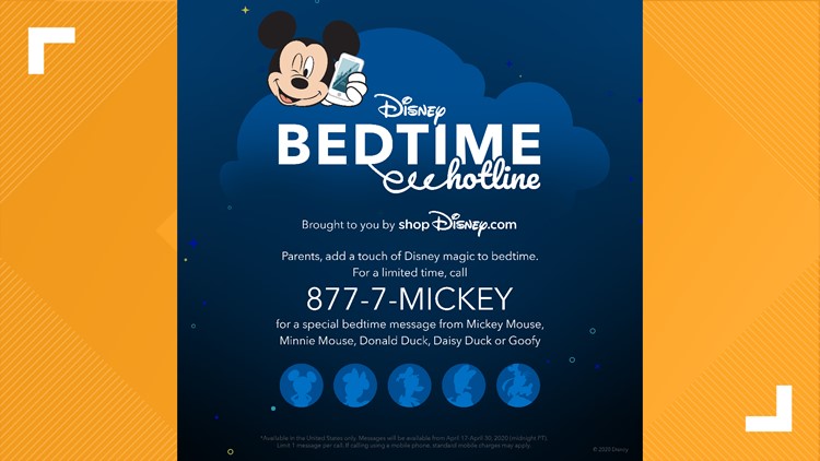 'Good night, pal': Disney offers sweet dreams wishes from its Bedtime Hotline