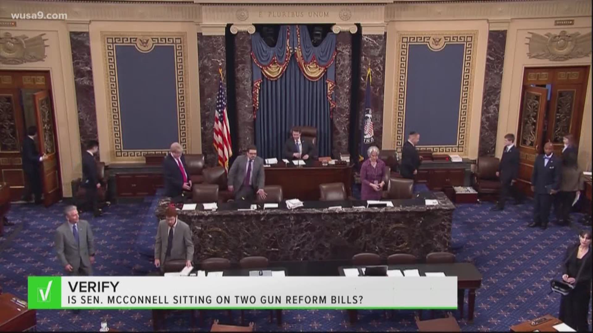 Is Senate Leader Mitch McConnell sitting on two gun reform bills that would strengthen background checks, as democrats say? We learned that the House passed two bi-partisan bills that would strengthen background checks. Both have been read on the Senate floor but have not been voted on.