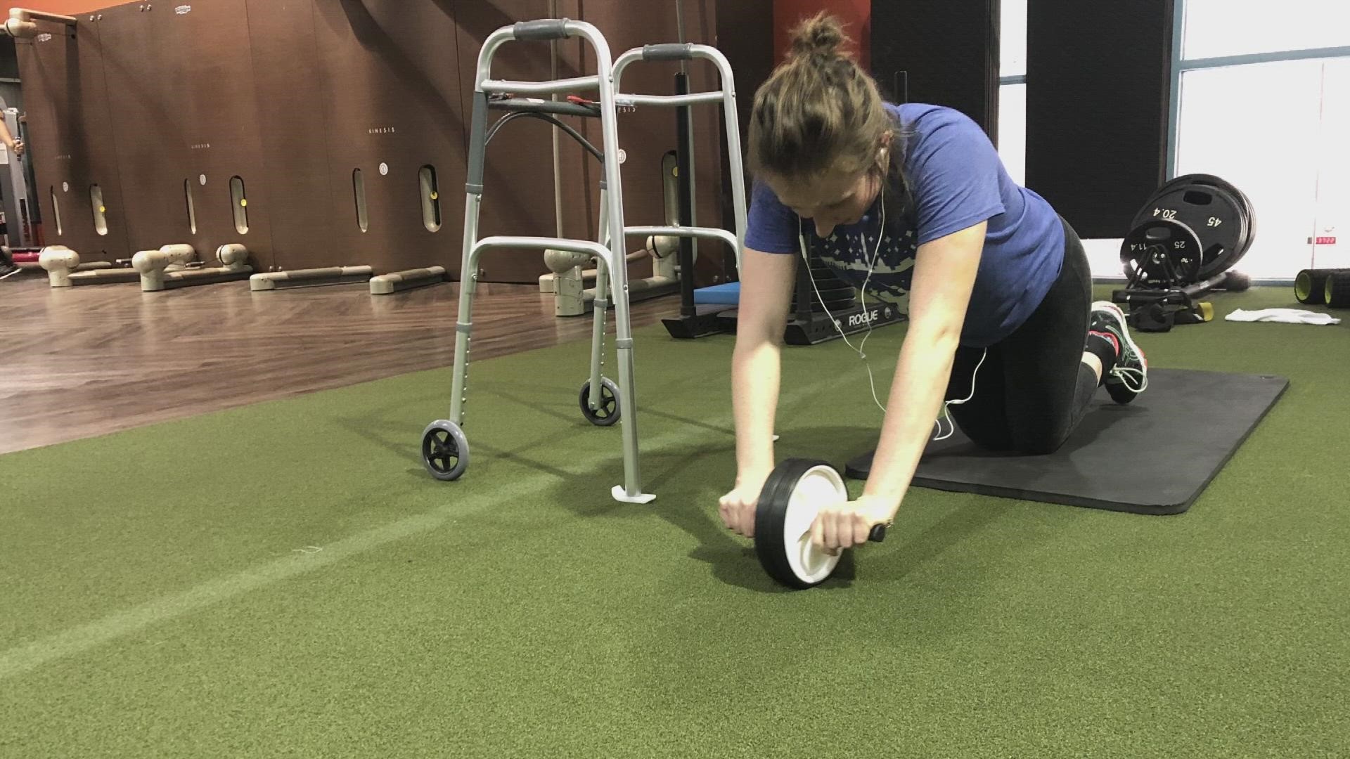 A sudden illness took this woman's ability to walk, but with the help of a trainer-turned-friend, her recovery has come farther than she ever imagined.