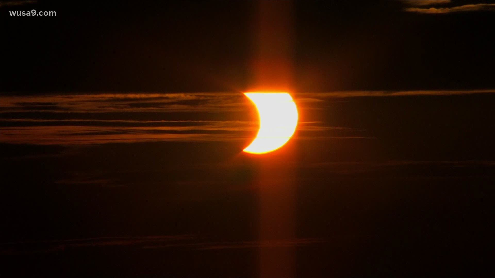 Here's a look at a brief view of a partial solar eclipse in the D.C. region Thursday morning.