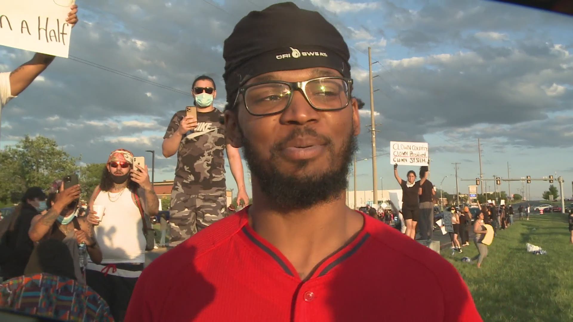 Hundreds of protesters took the streets in Manassas, Virginia following the death of George Floyd in Minneapolis.