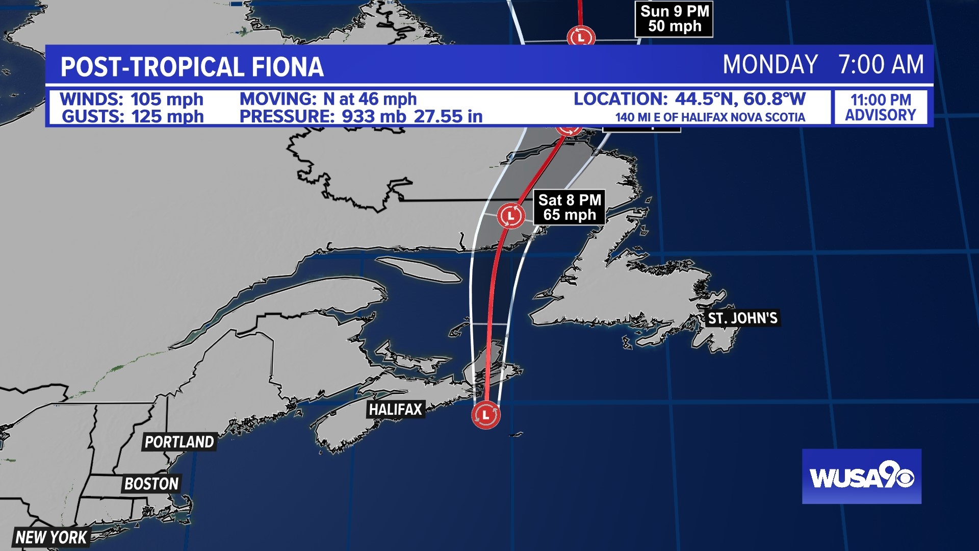 Hurricane Fiona storm track through warm Atlantic waters | 13newsnow.com