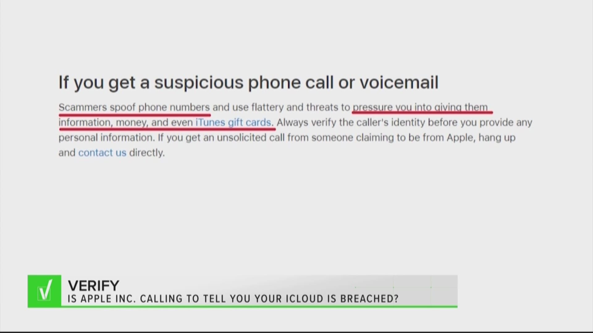 Apple doesn't just call you. If you get a call, hang up!