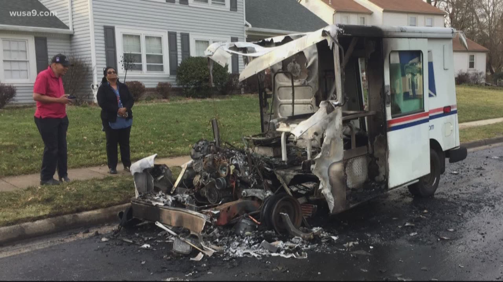 USPS said the mailman was not injured and was able to recover all of the mail before the truck caught fire.