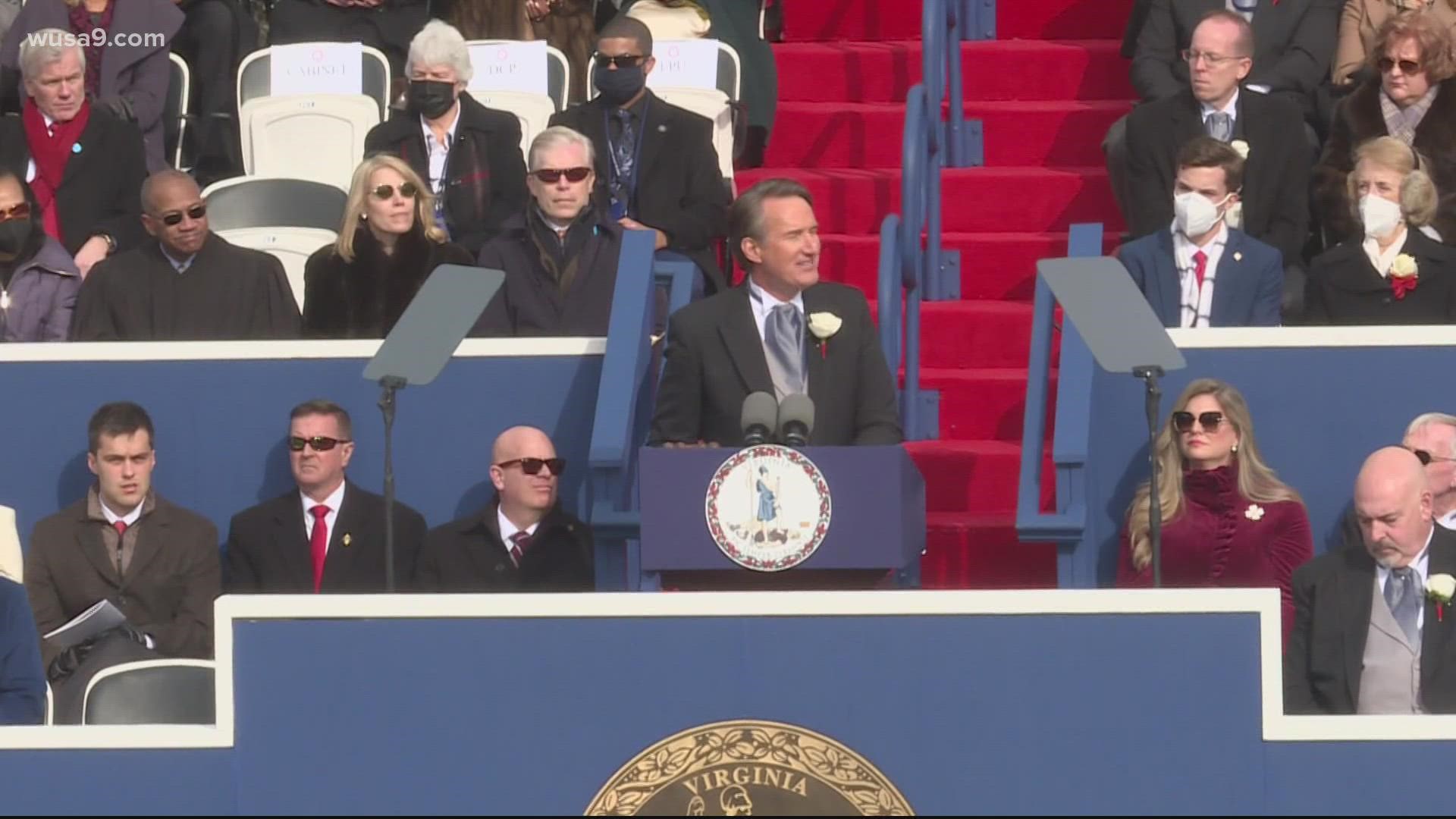 Thousands gathered in Richmond to watch a new Republican take the oath of office to lead the commonwealth.