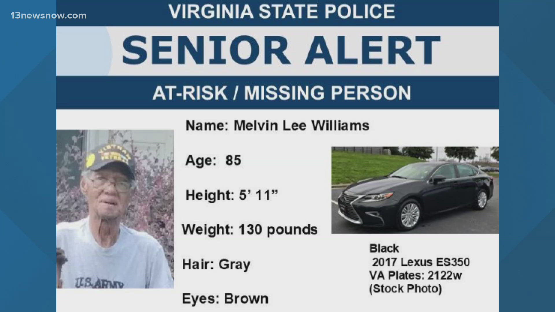 Hampton police say missing senior found safe | 13newsnow.com
