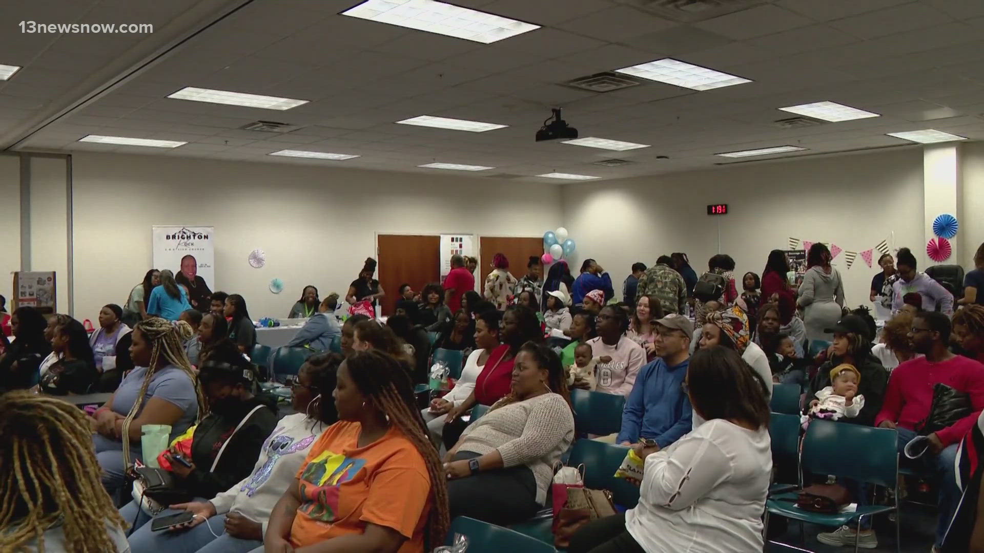 Expectant mothers and new parents were invited to a community baby shower.