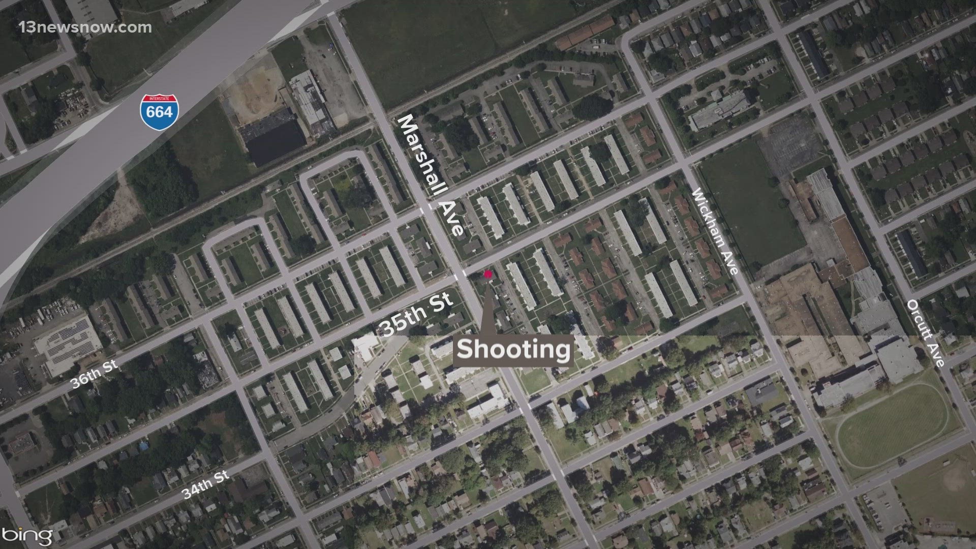 Police say the shooting happened around 9:30 p.m. Thursday near the intersection of 35th Street and Marshall Avenue.