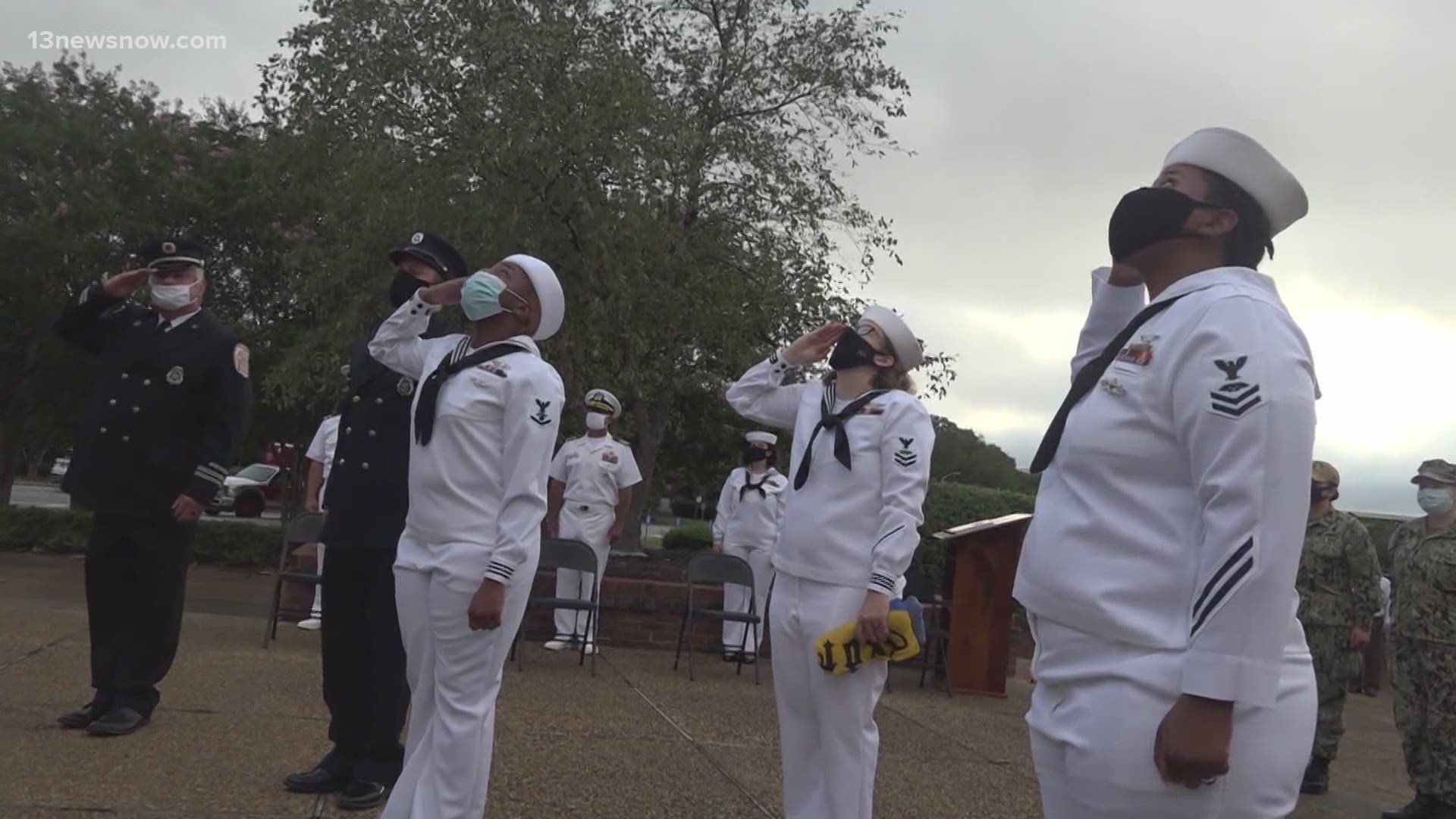 Today, the armed forces here in Hampton Roads remembered, with several solemn ceremonies.