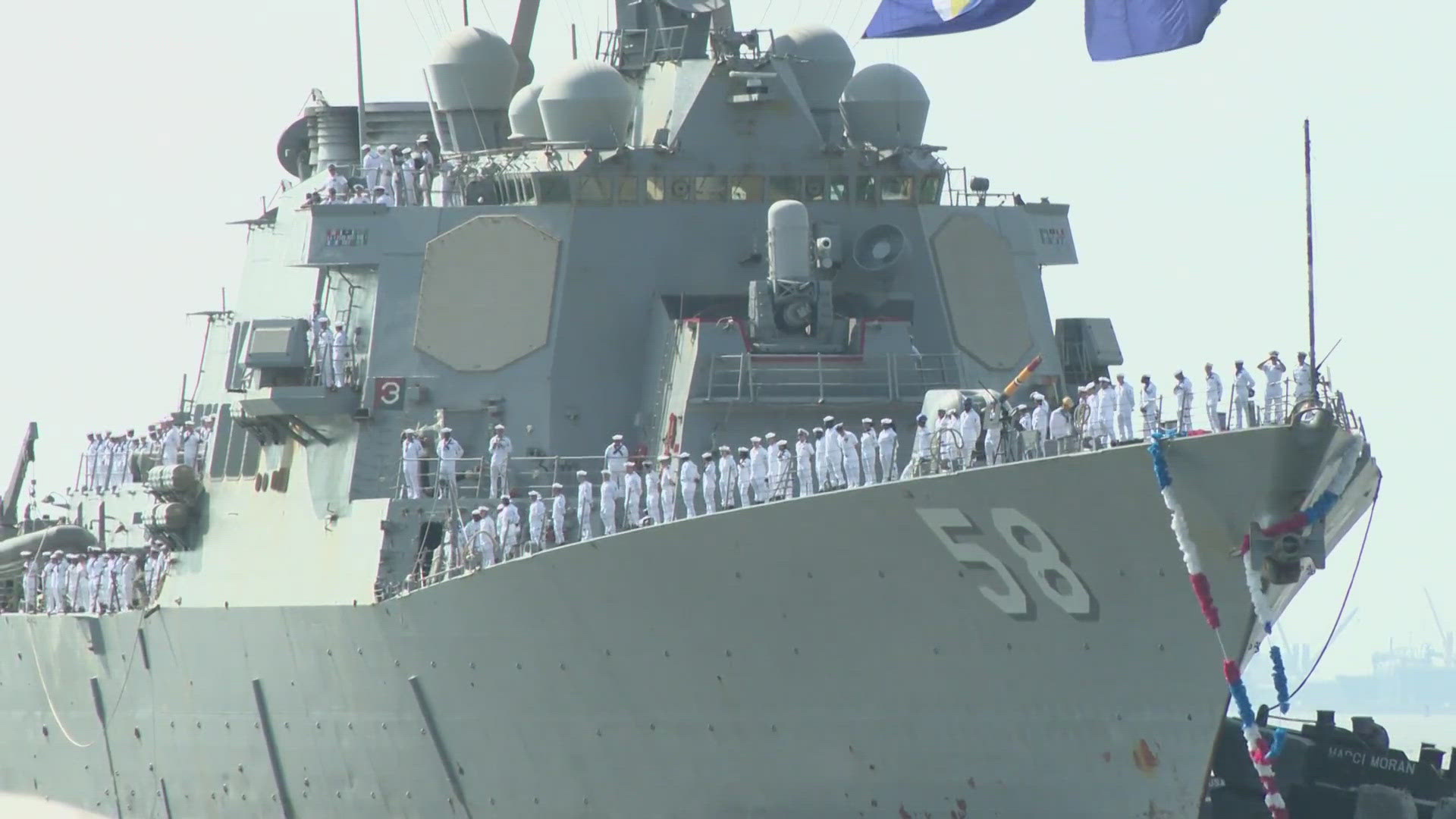 The USS Laboon (DDG-58) returned home to Naval Station Norfolk on Sunday following a nine-month deployment in the Red Sea.