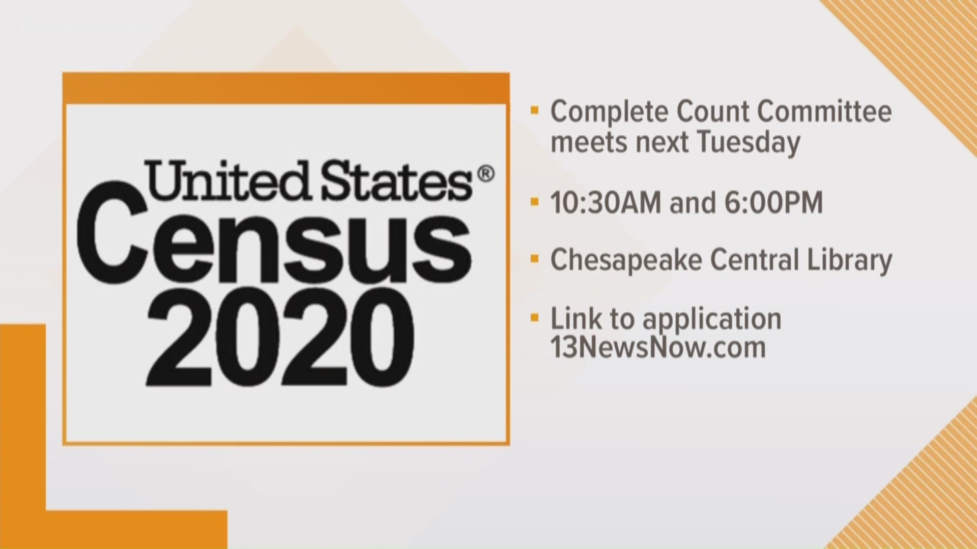 The City of Chesapeake is hiring field representatives for the 2020 Census.
