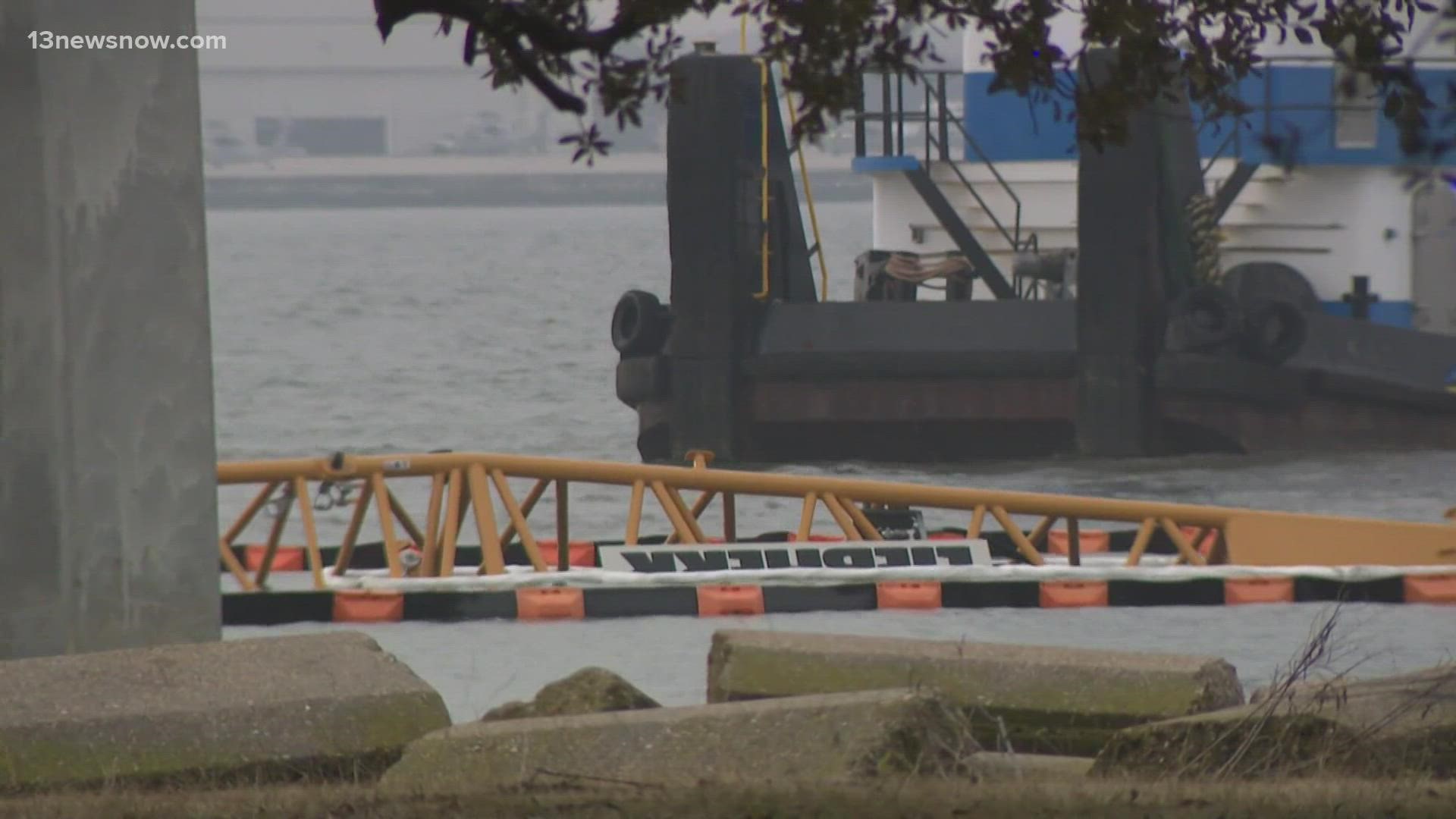 The crane fell in the area of the expansion project at the HRBT. The operator was okay, and the only damage was to the crane.