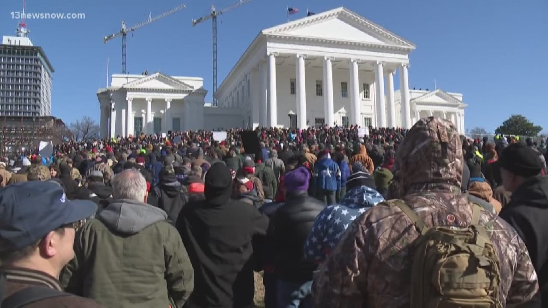 13News Now Evan Watson was on Capitol grounds in Richmond where more than 6,000 people were gathered to fight for constitutional gun rights.