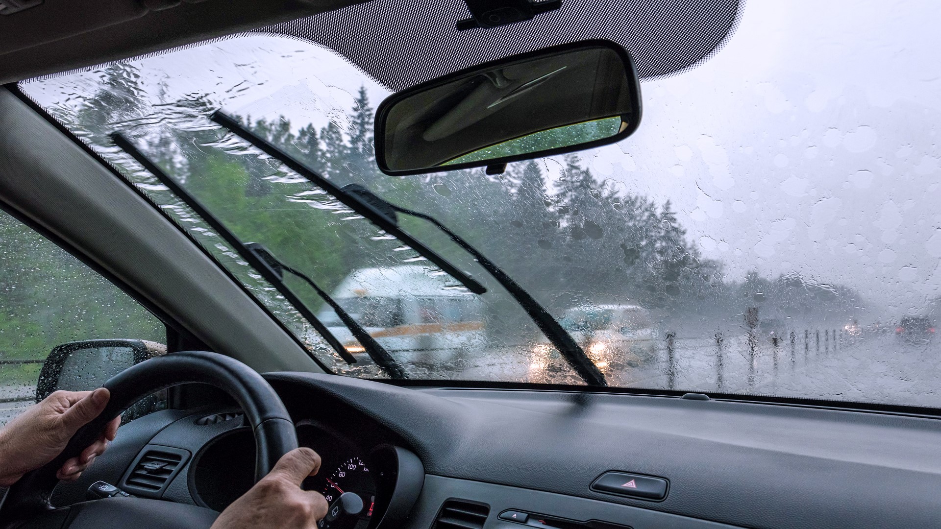 Virginia Law Windshield wipers on, headlights need to be too