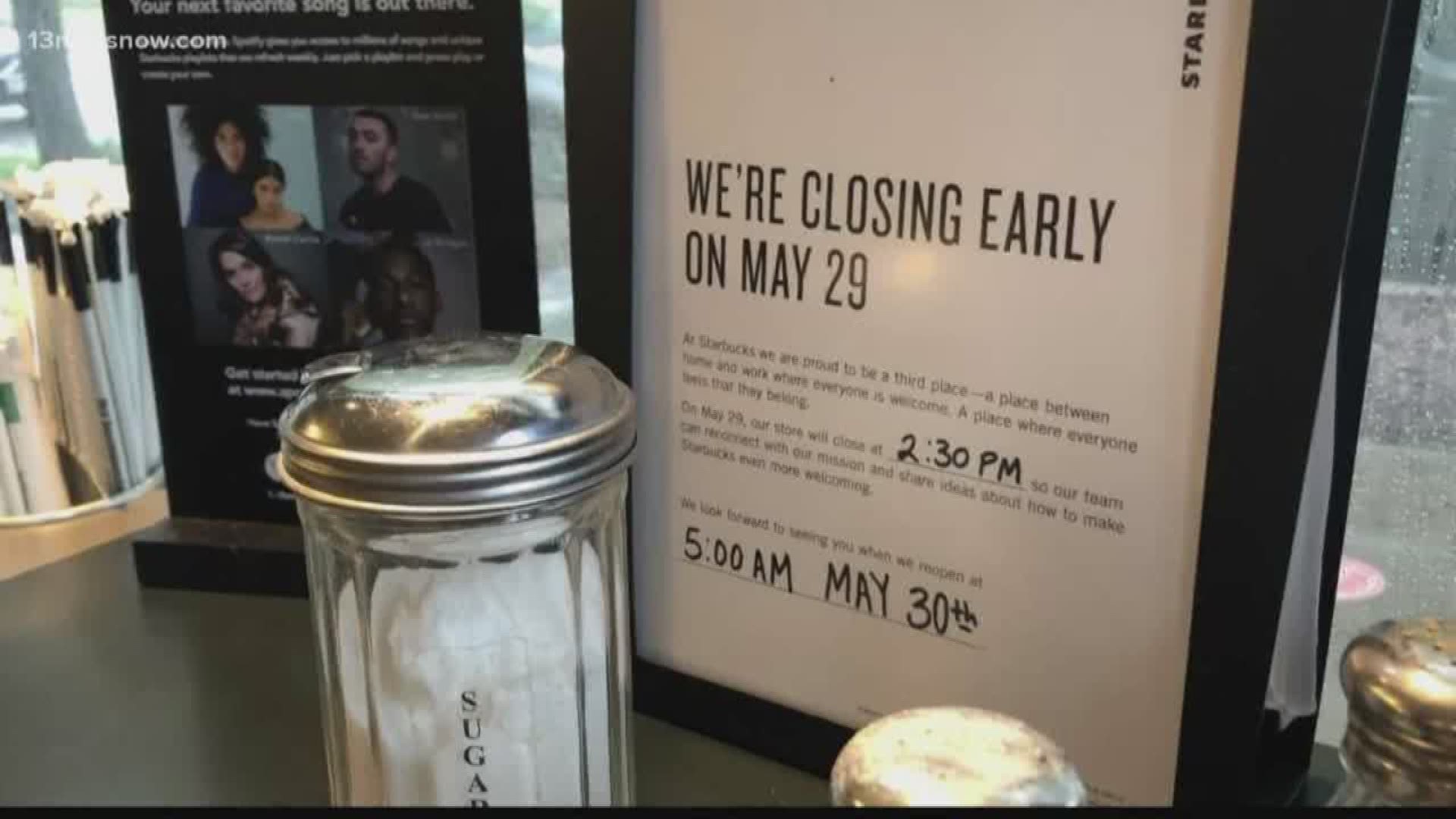 Starbucks bias training: stores closed Tuesday afternoon