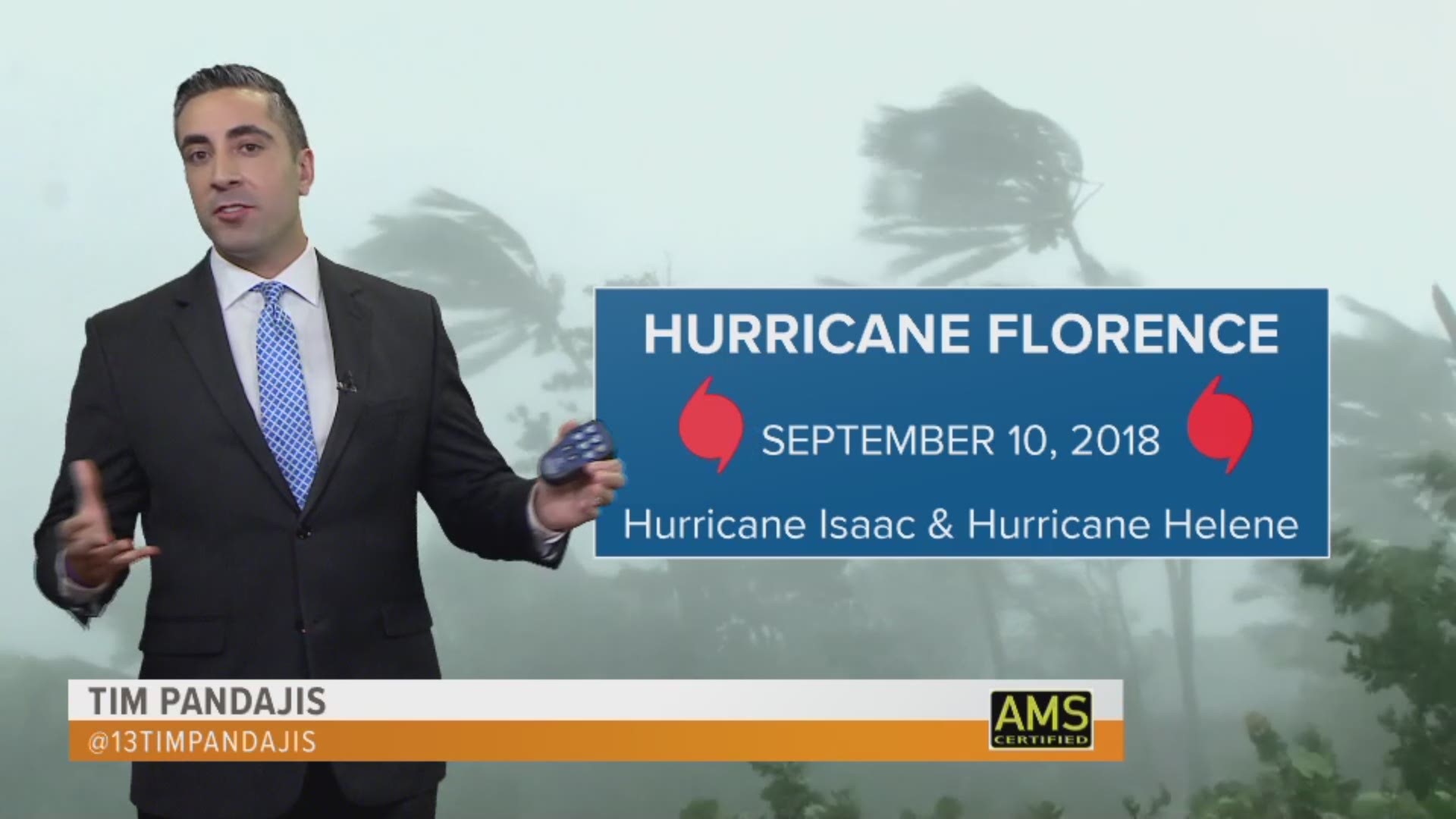 13News Now meteorologist Tim Pandajis takes a look at the latest projected forecast tracks for Hurricane Florence, now a powerful Category 4 storm heading toward the East  Coast.