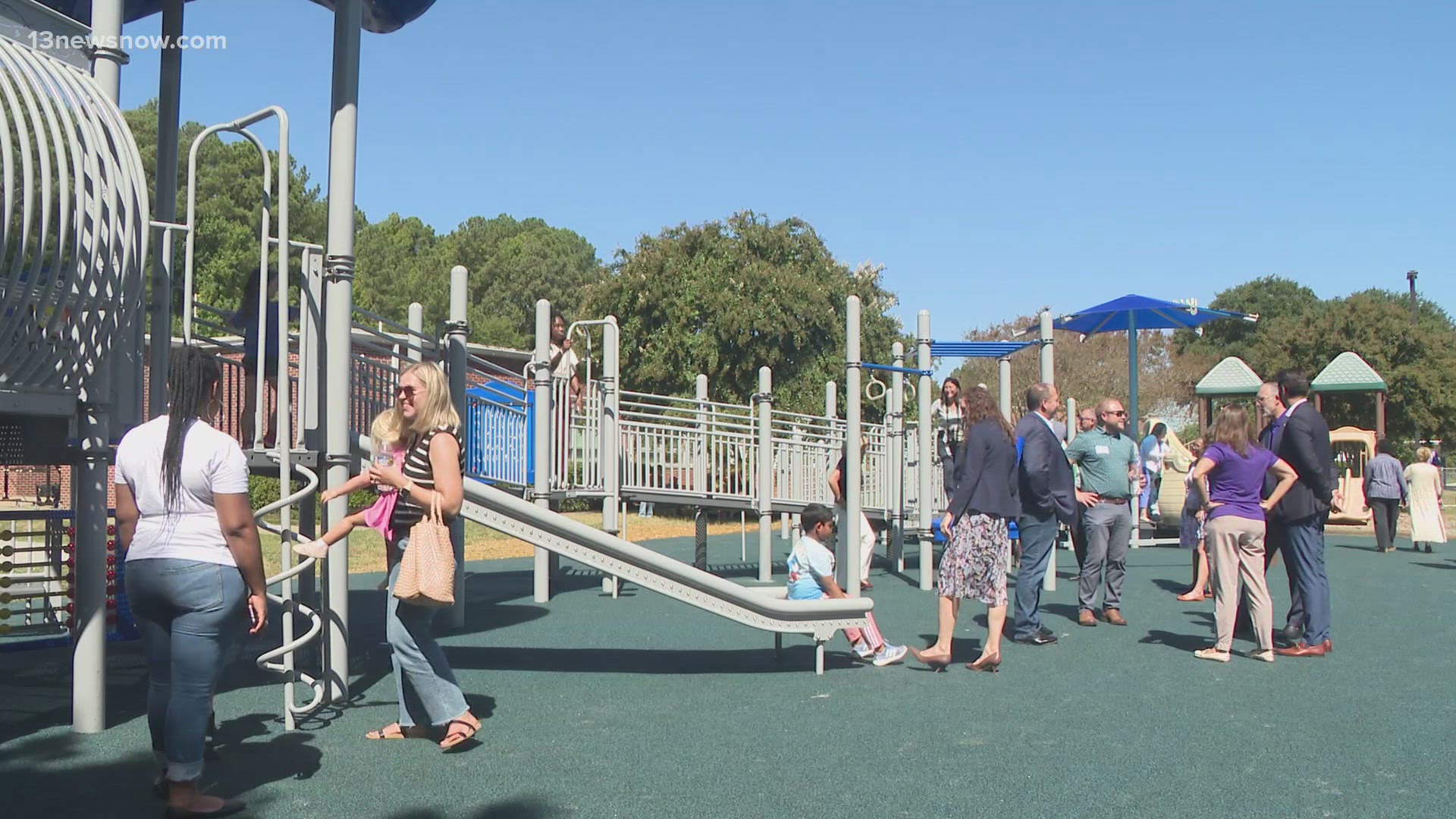 The York County School Division held a ribbon cutting ceremony for its first accessible playground at Dare Elementary School on Tuesday.