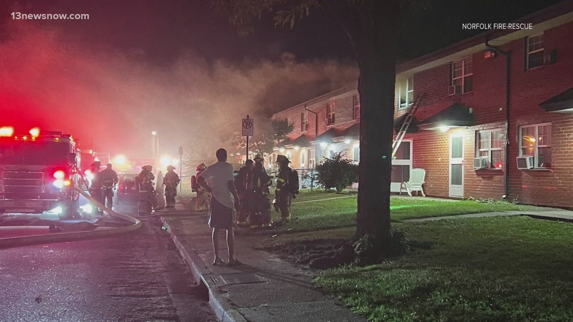 A fire in Norfolk has left four adults and two children without a place to live.