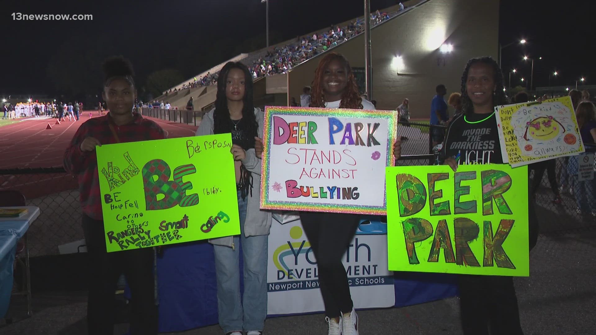 It wasn't your typical halftime show at Todd Stadium Thursday night, but a message students want to spread: “Stand Up Against Bullying.”