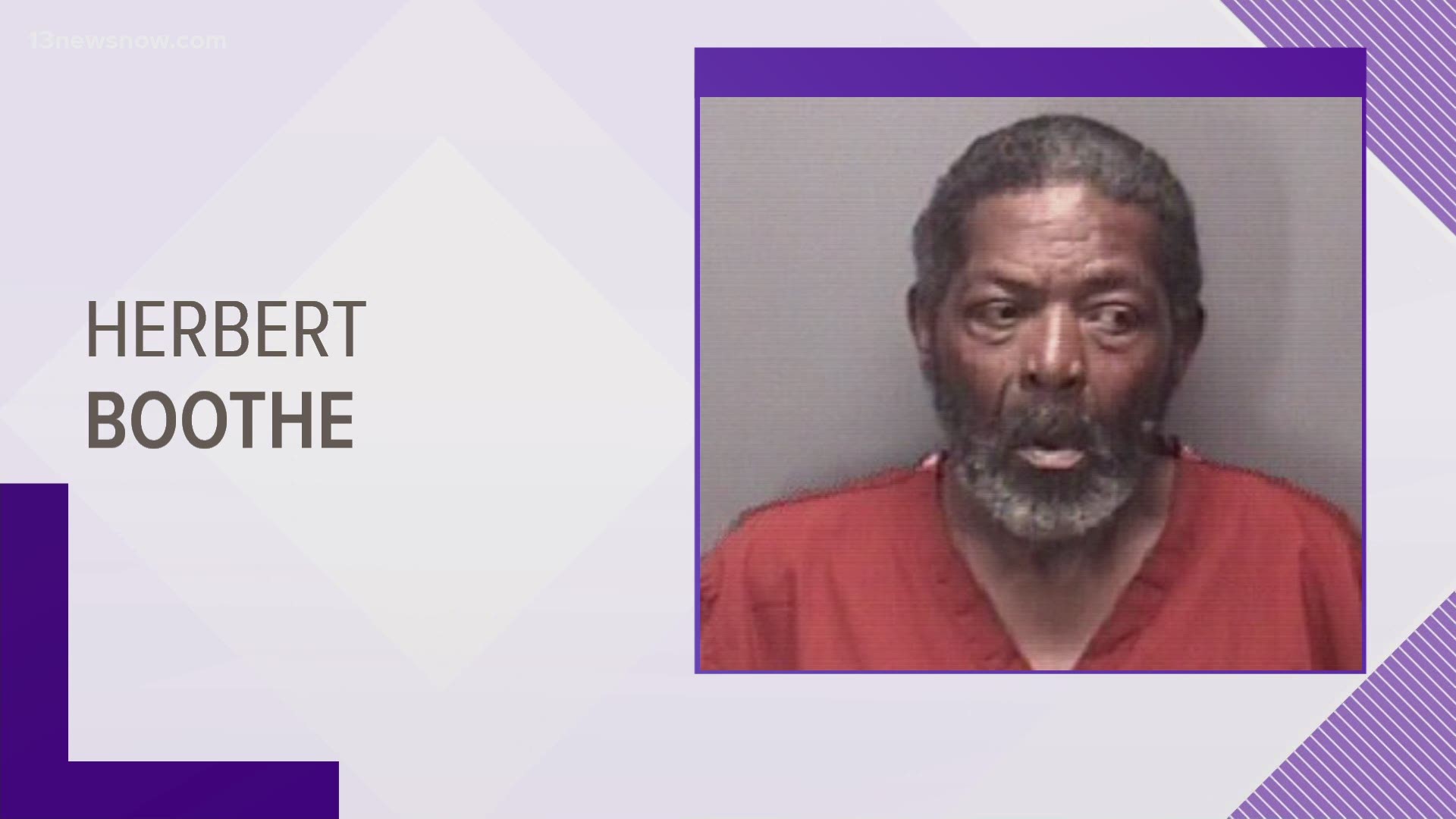 A spokeswoman for Suffolk said while Herbert Boothe, 69, was at the hospital, he spit in an officer's face and scratched the arms and chest of a nurse.