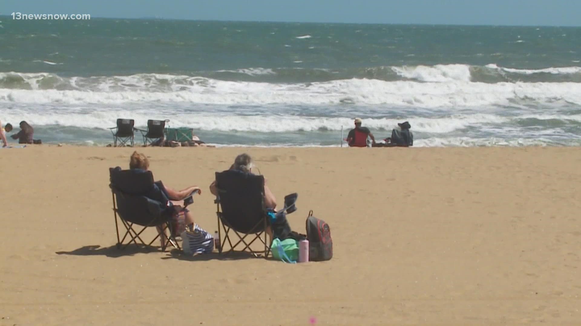 The red flags mean beachgoers should not go swimming in the water, because there's been an increase in rip currents.