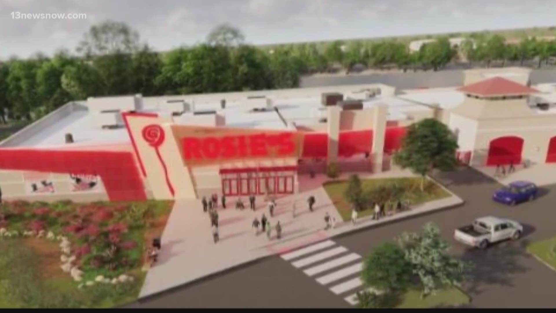 Construction officially began at Rosie's Gaming Emporium in Hampton.