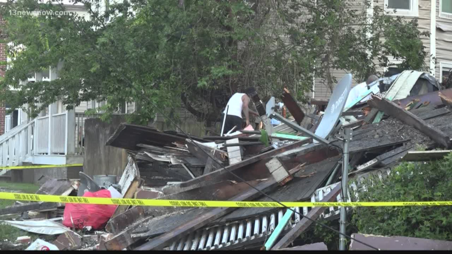 Norfolk apartments destroyed by fire. Residents picking up the pieces the morning after.