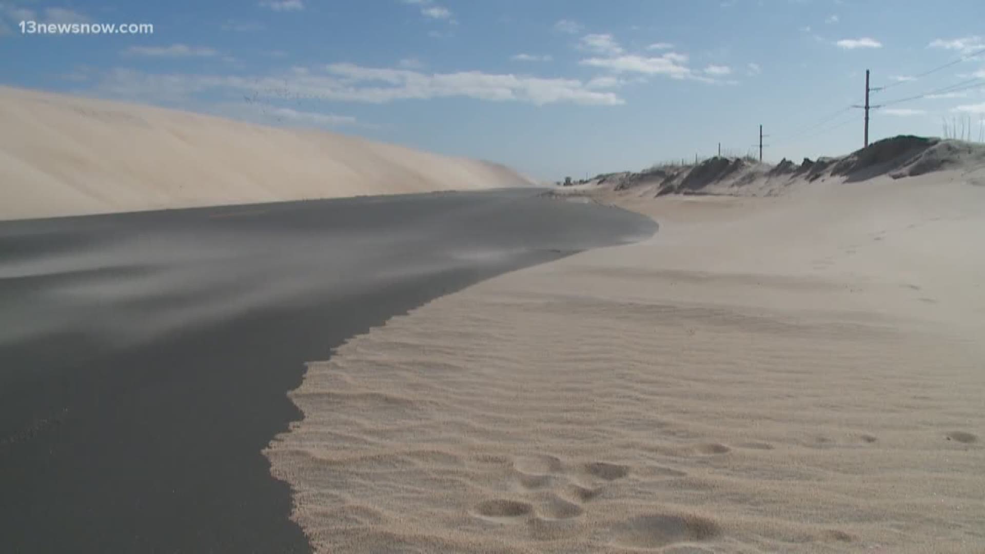 13News Now Adriana De Alba looked into the issue with NC-12 and what crews plan to do after wind blew sand onto the highway, making stretches of it impassable.