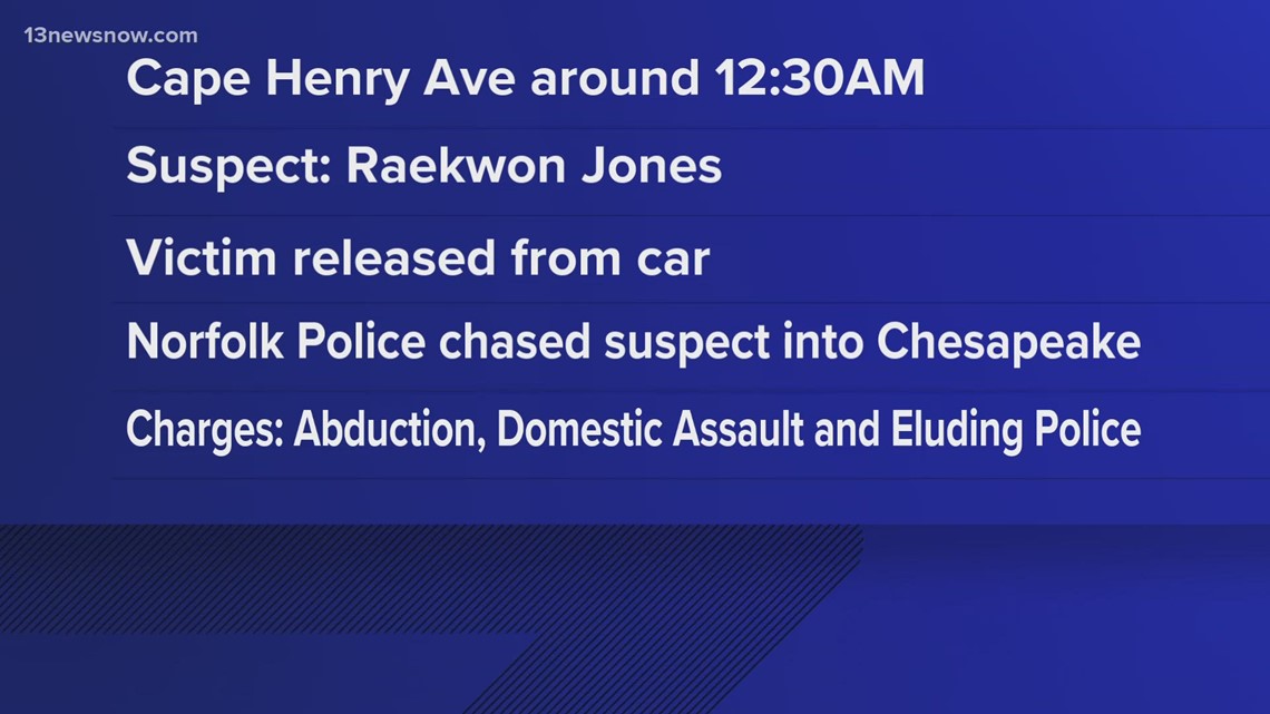 Norfolk officers arrest abduction suspect following police chase