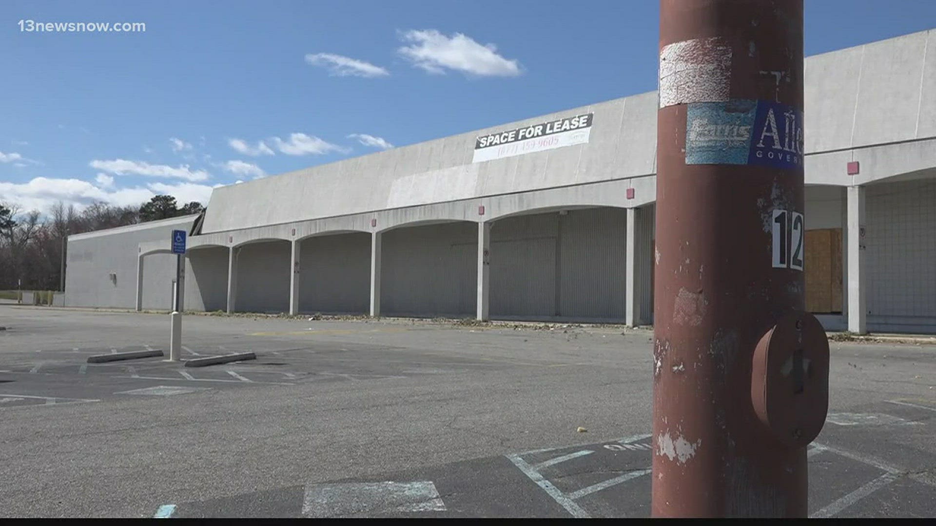 A building that was once a K-Mart has been abandoned for years