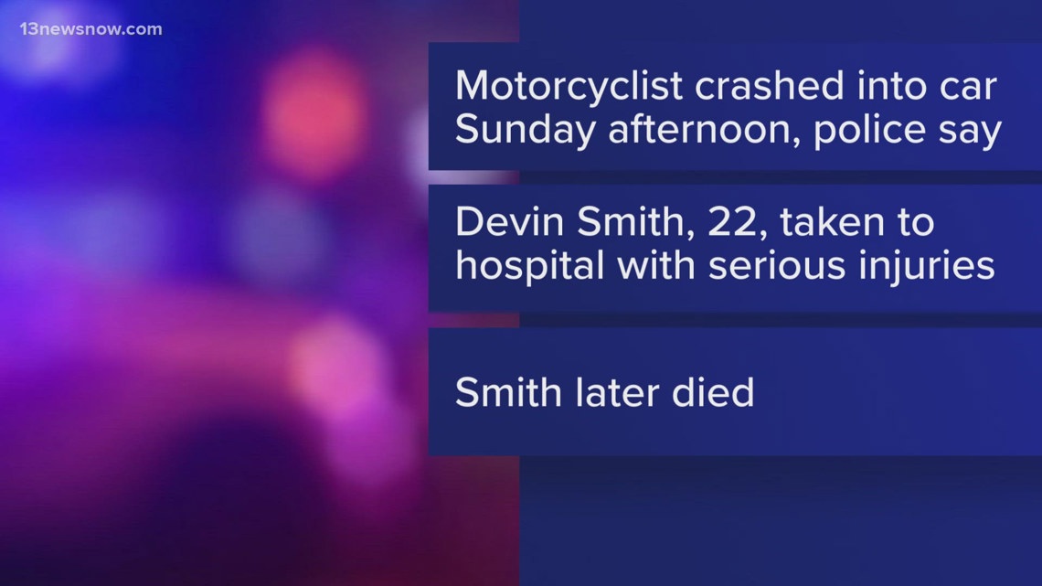 Chesapeake man dies after Sunday motorcycle crash | 13newsnow.com