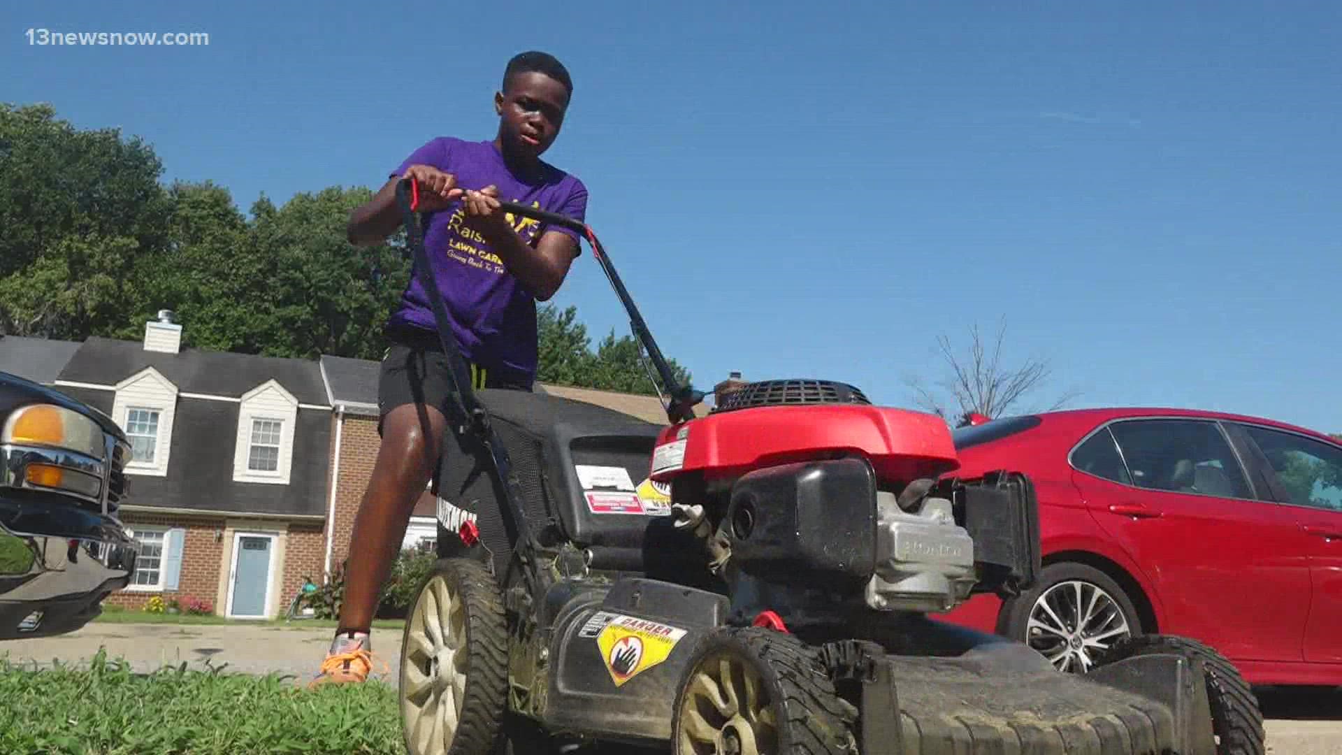 Phoenix Browne is giving back to his community by cutting yards for the elderly, single parents, the disabled, and veterans.