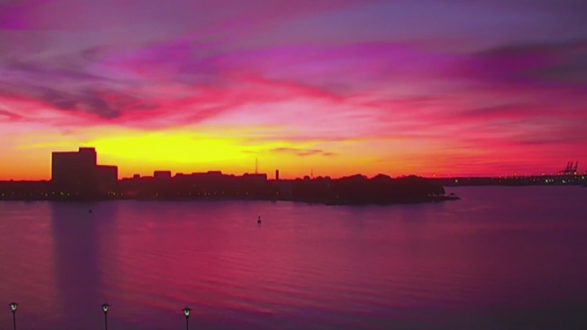 Wow. Watch this beautiful sunset over Norfolk from the 13News Now Sky View Nauticus Camera.