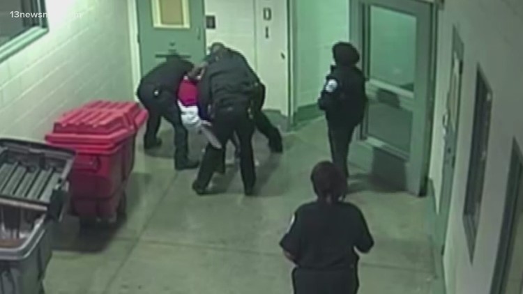 Hampton Roads Regional Jail video shows alleged chokehold that prosecutors say went too far