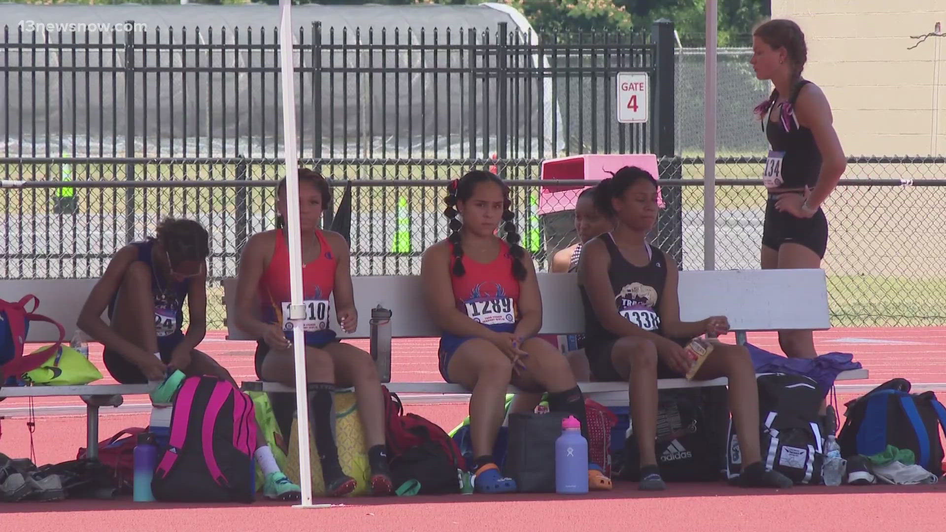 Young athletes in Newport News competed under the hot sun with hopes of making it to the Junior Olympics next month.