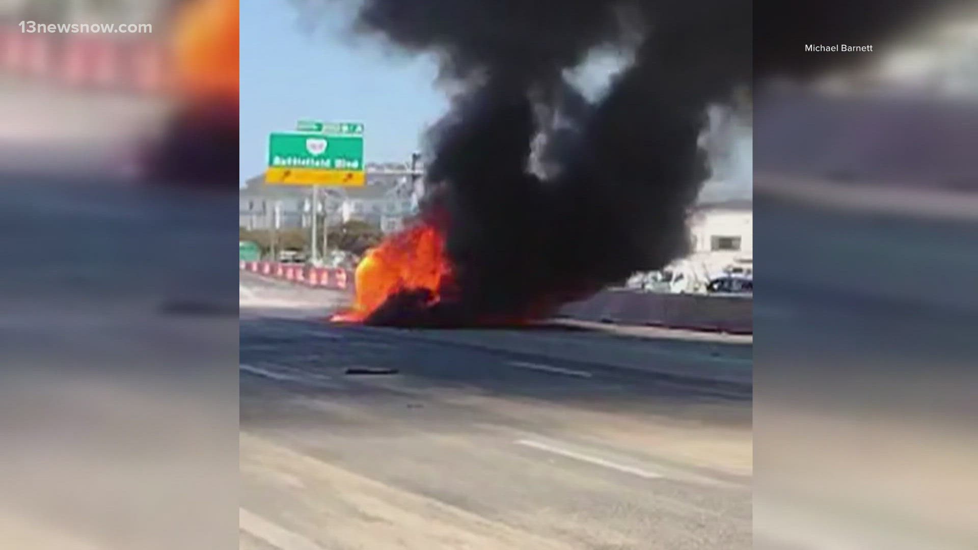 Chesapeake resident Michael Barnett, a former U.S. Army combat medic, used skills to pull a woman out of the burning vehicle. Now, the two reunited.