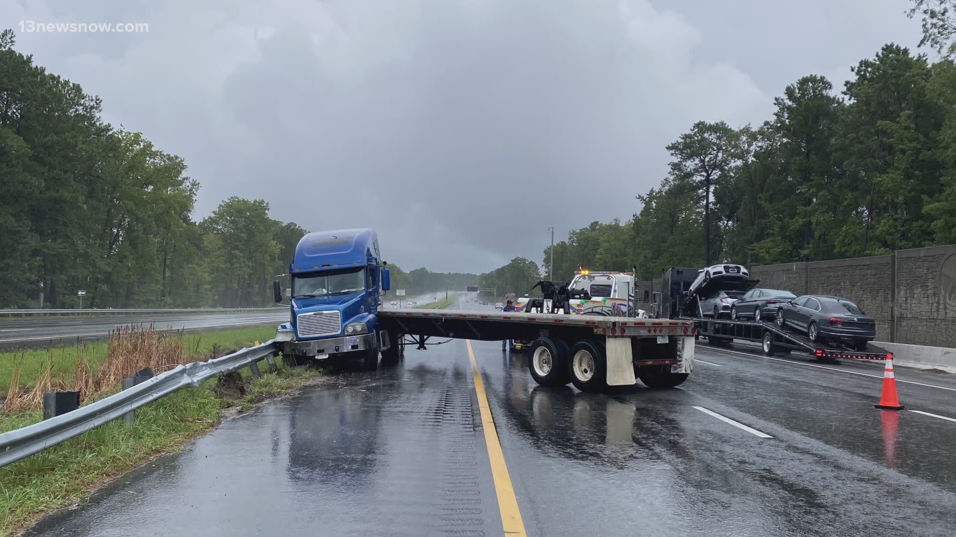 Tractor Trailer Crash Shuts Down Lanes On I 64 Near Fort Eustis Boulevard 2661