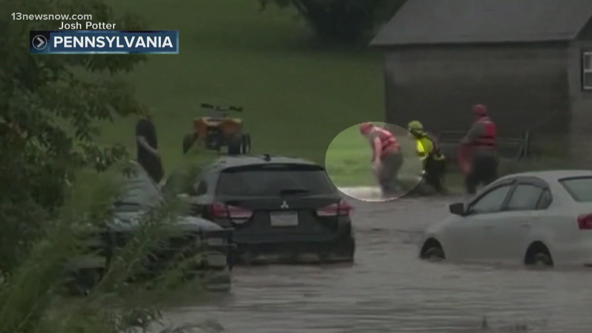 Remnants of what was once Hurricane Debby are drenching the northeast after pounding the southern states killing at least eight people.