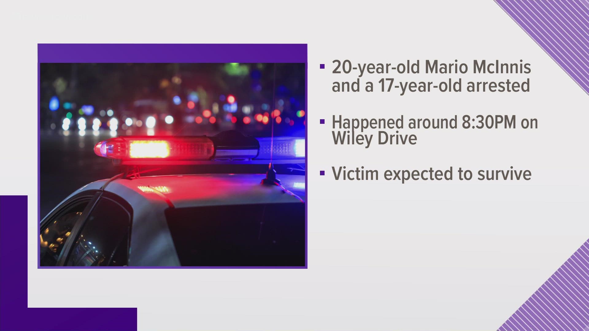 The officers said when they arrived they saw two people shooting guns. One was a 17-year-old boy, and the other was 20-year-old Mario D. McInnis.