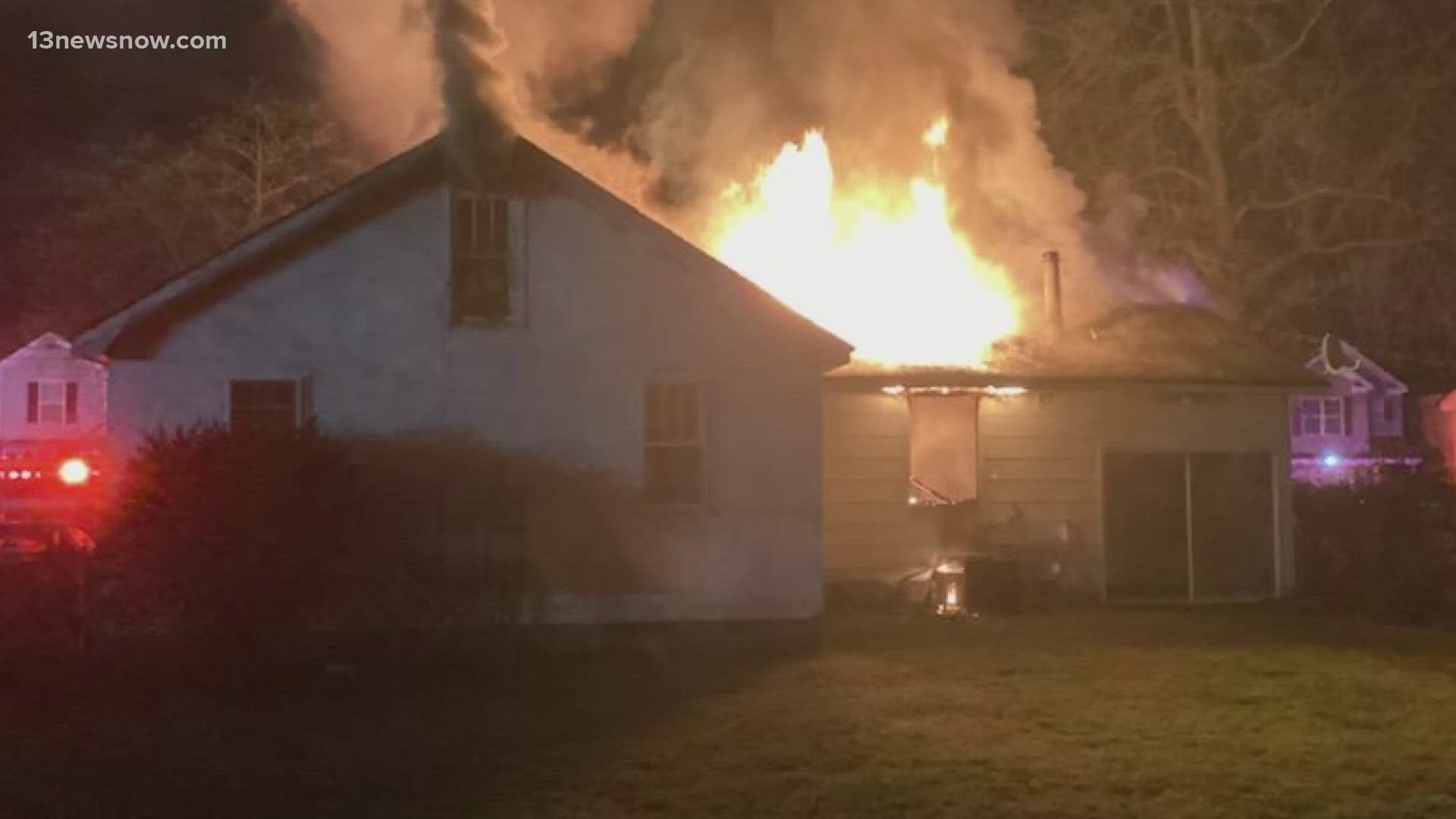 The fire was reported just before 3:30 a.m. in the Indian River section of Chesapeake.