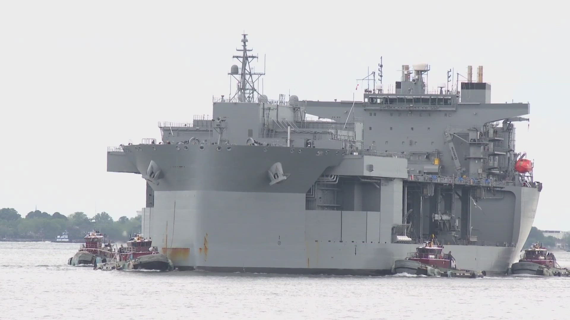 The USNS Robert E. Simanek, the first expeditionary sea base variant of the Expeditionary Transfer Dock platform, arrived at Naval Station Norfolk on Monday.