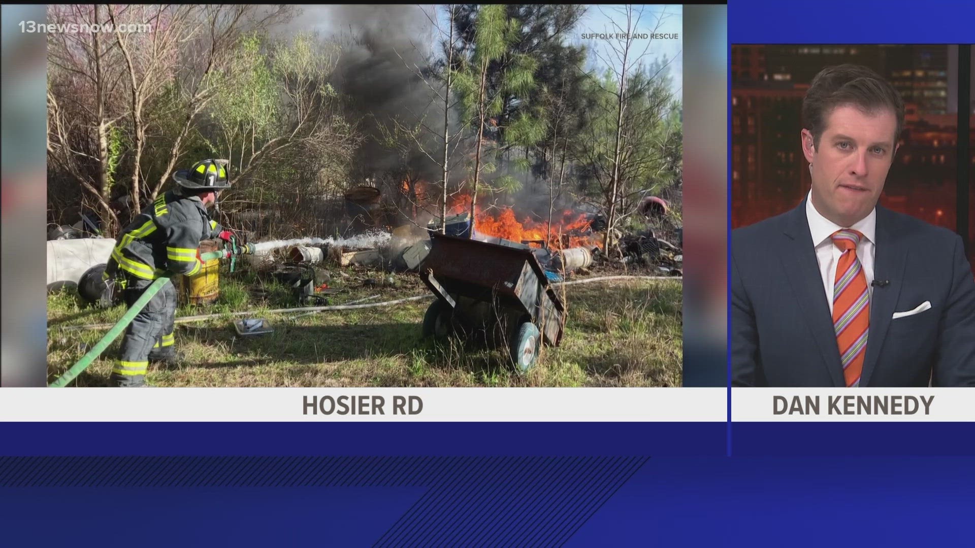 Crews were called to Hosier Road around three this afternoon to find heavy smoke coming from a private lot.