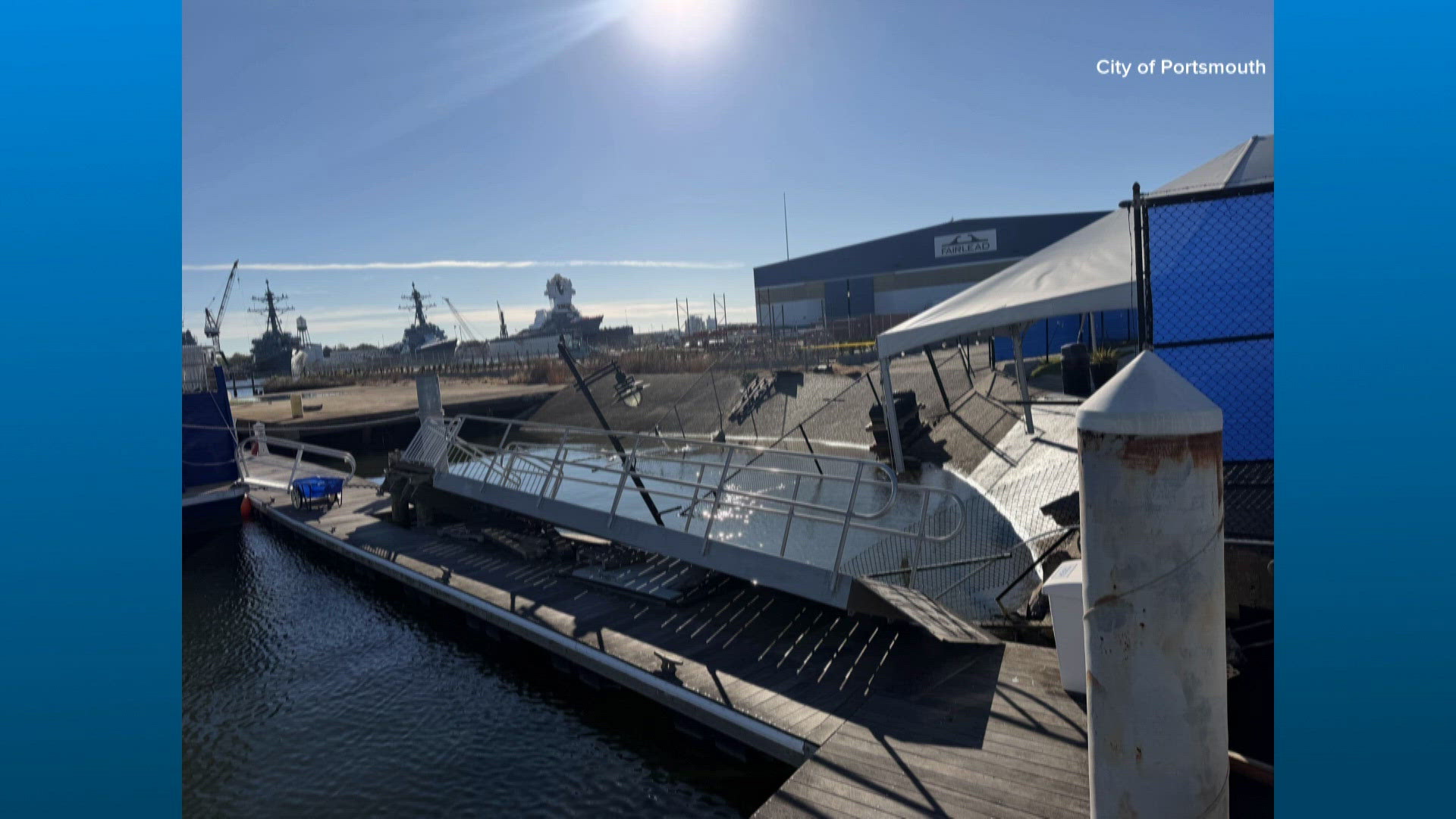 Pier Collapse Portion of Portsmouth Pavilion pier collapses overnight | 13newsnow.com