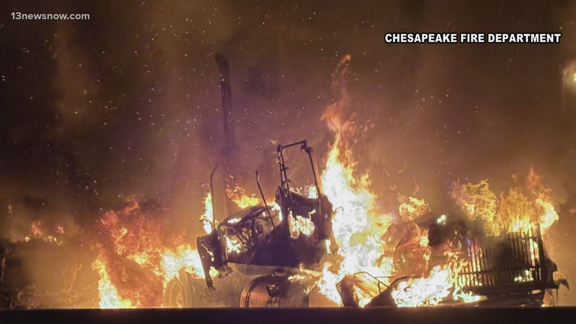 No one was hurt in the fire, but the bridge needed to be closed to allow for cleanup.