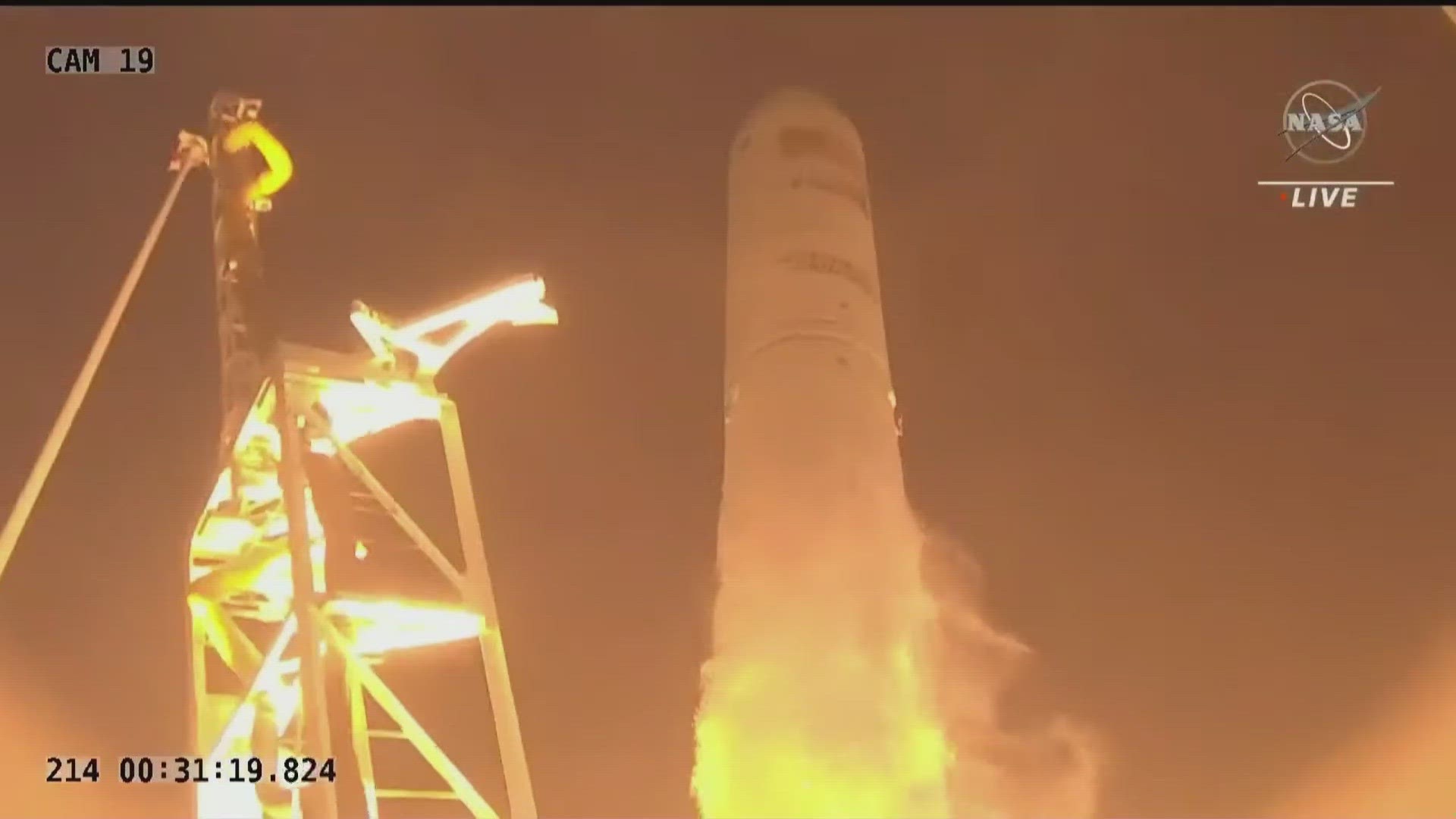 The launch of an Antares rocket from the Eastern Shore of Virginia, destined for the International Space Station on Aug. 1, 2023. Video courtesy NASA TV.