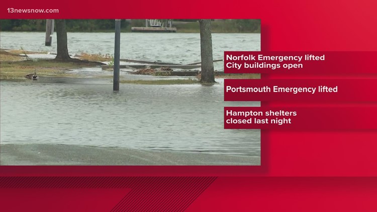Emergency orders lifted across Hampton Roads for flooding, NC12 is open