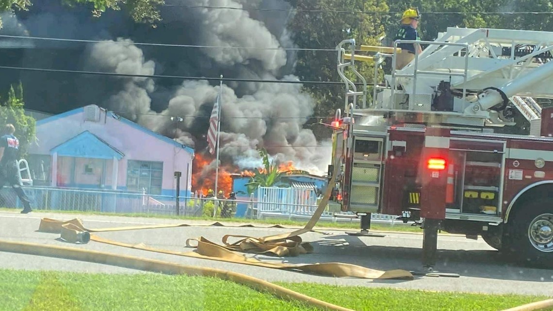 Large fire shuts down part of Route 17 in York County