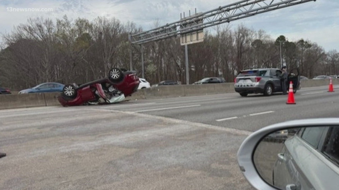Rollover crash on I-264 East involving 3 vehicles leaves 1 injured ...