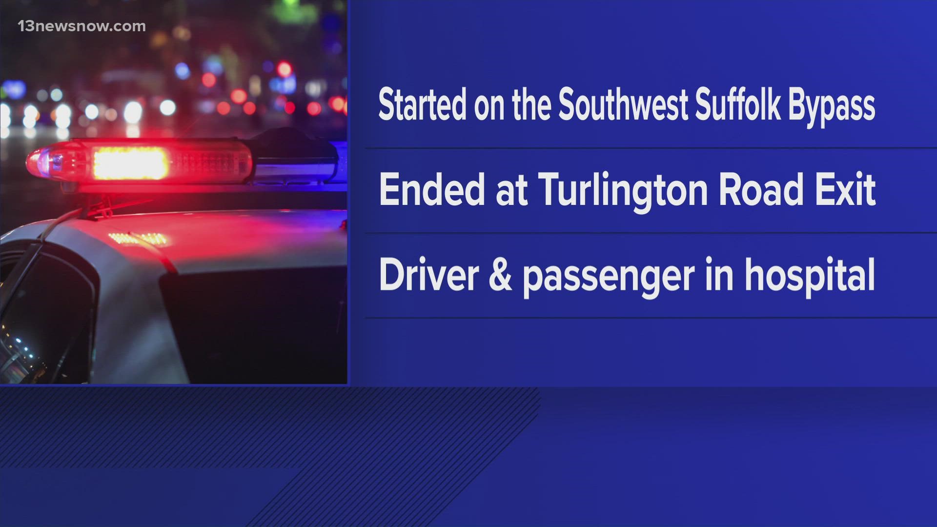 The vehicle crashed on the Turlington Road exit on the Southwest Suffolk Bypass.