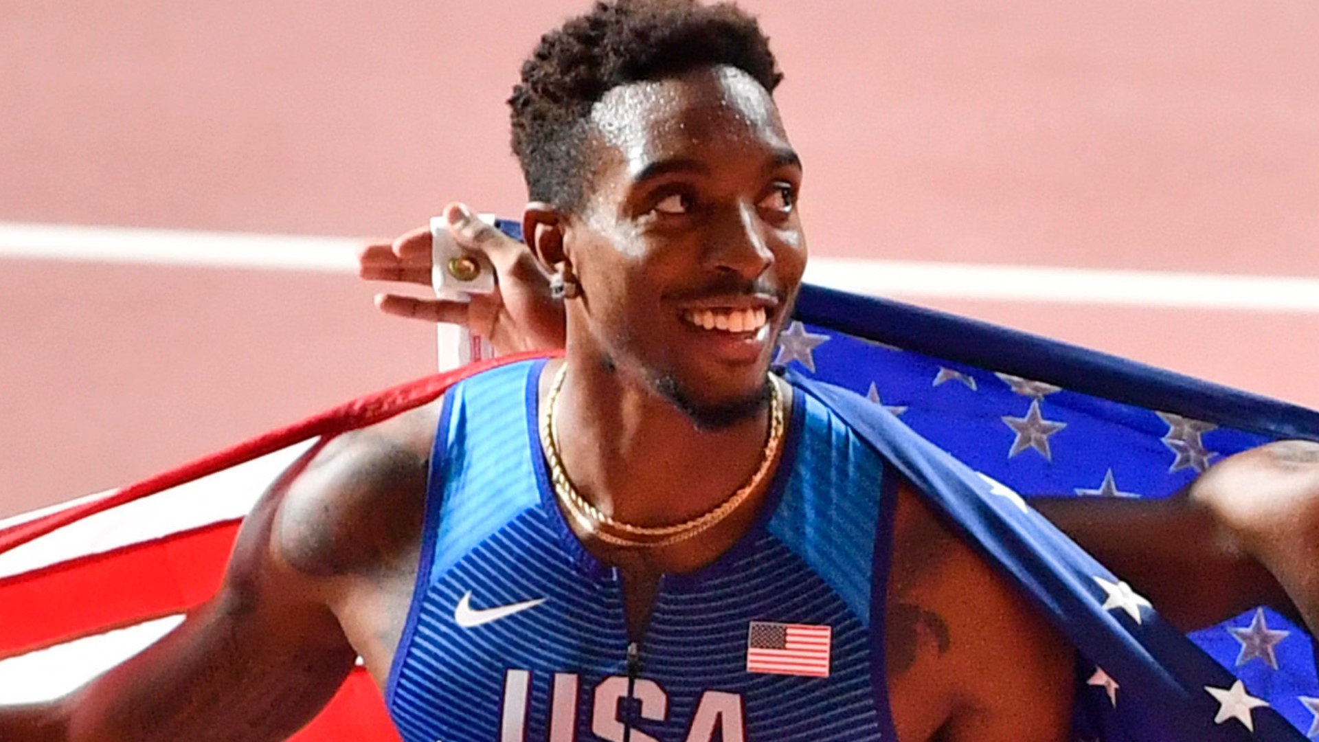 The former Oscar Smith Tiger won gold in the men's 4 X 400 meter finals on Sunday.